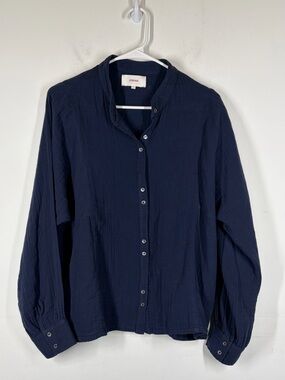 Xirena Navy Blue Button Down Top Size Medium